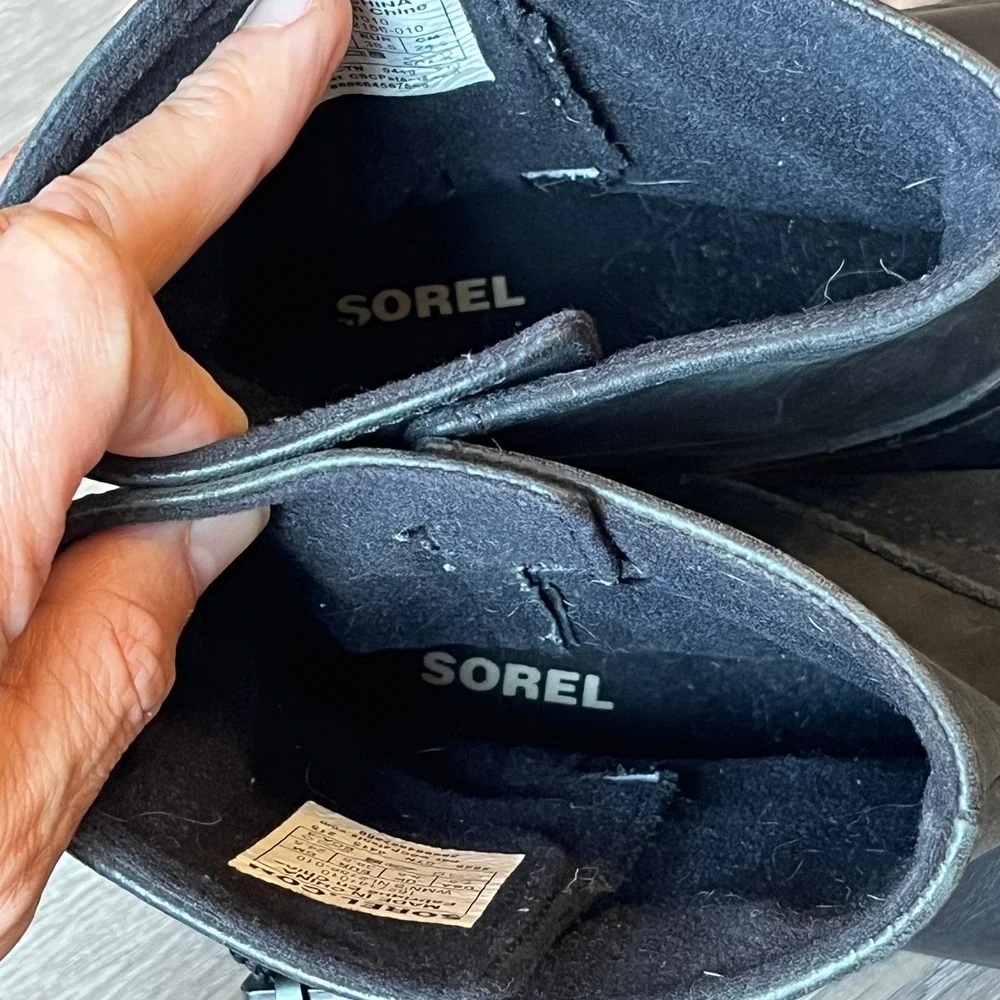 Sorel Slimboot Black‎ Leather Waterproof Boots Womens 7.5 UK 5.5 EU 38.5